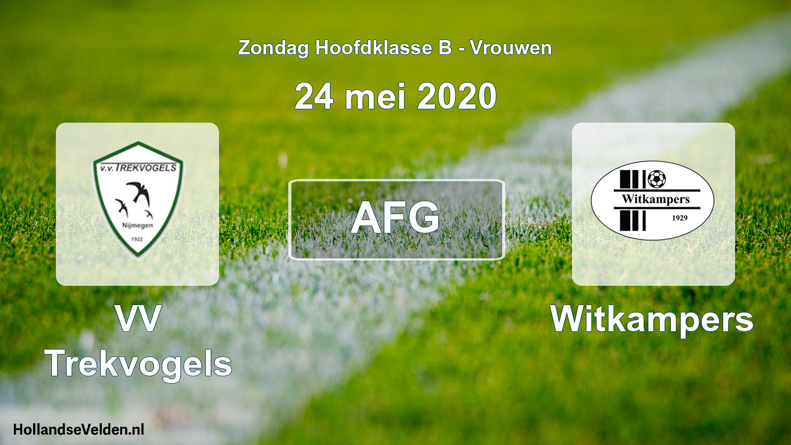 Geplande wedstrijd: VV Trekvogels - Witkampers (24 mei 2020)