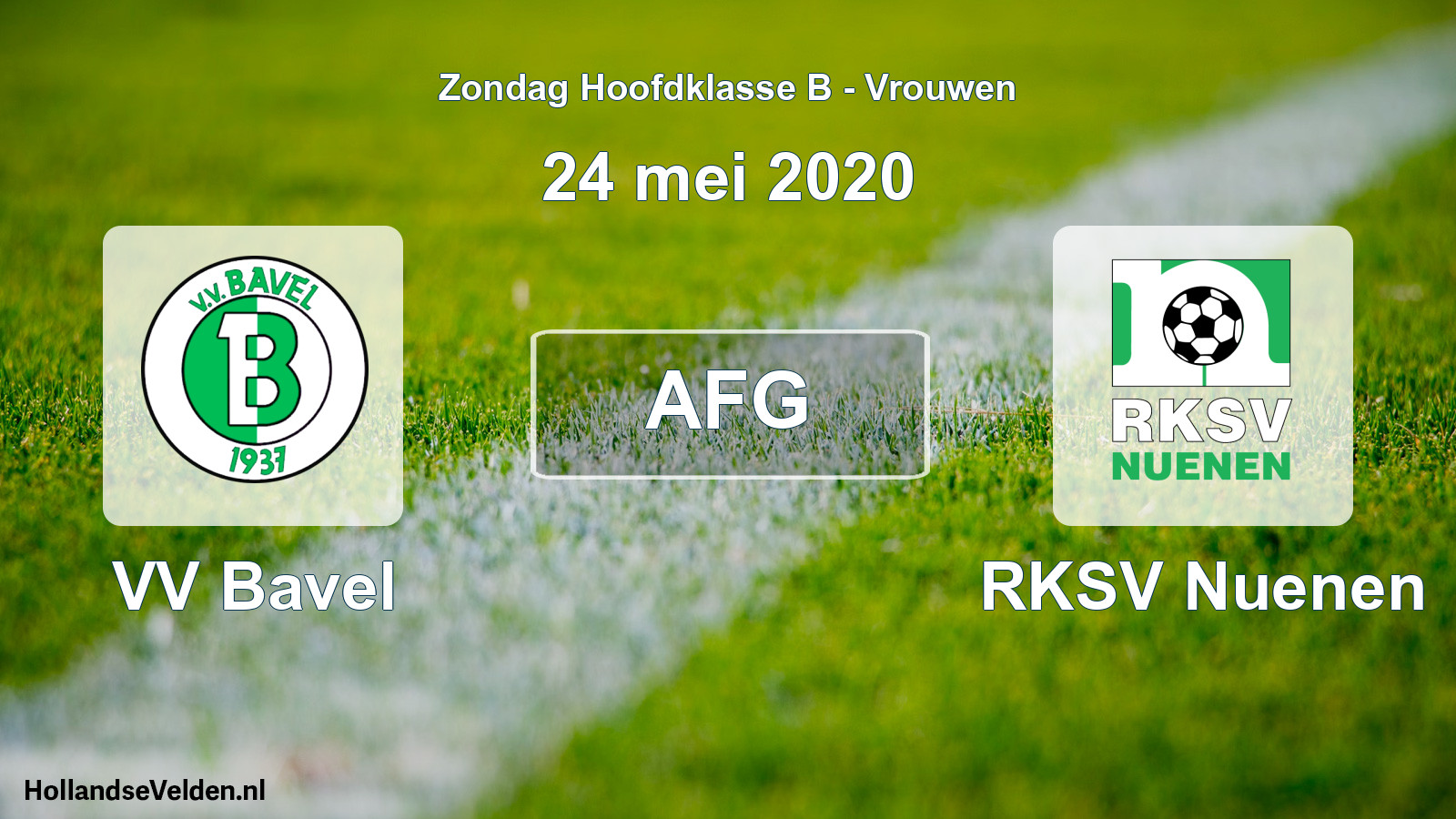 Geplande wedstrijd: VV Bavel - RKSV Nuenen (24 mei 2020)