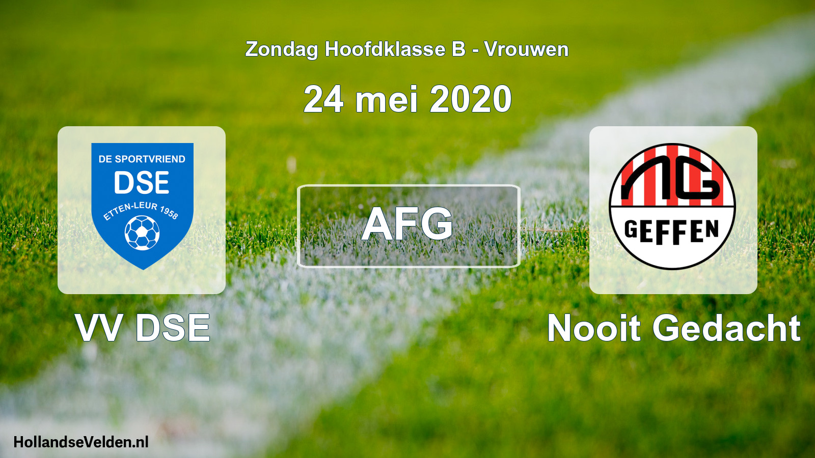 Geplande wedstrijd: VV DSE - Nooit Gedacht (24 mei 2020)