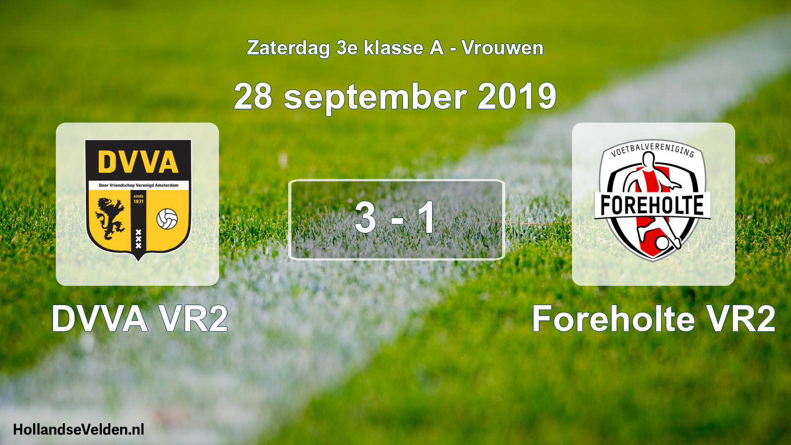 Gespeelde wedstrijd: DVVA VR2 - Foreholte VR2 3 - 1 (28 september 2019)