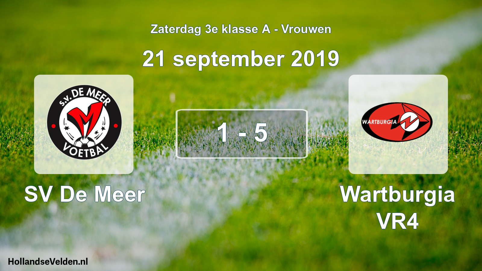 Gespeelde wedstrijd: SV De Meer - Wartburgia VR4 1 - 5 (21 september 2019)