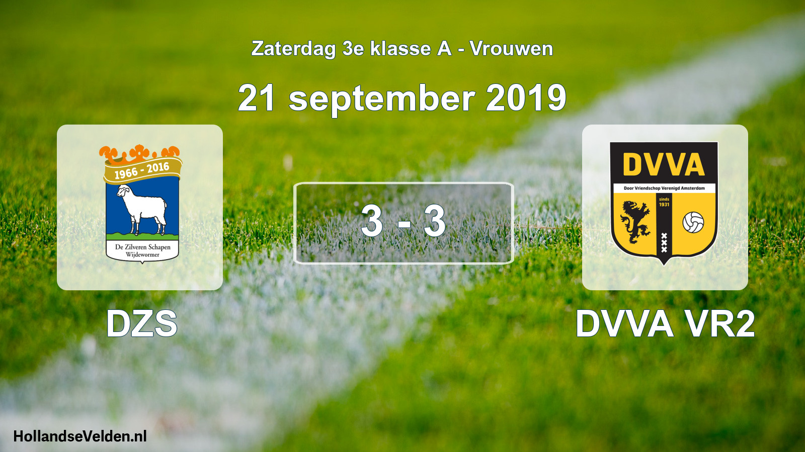 Gespeelde wedstrijd: DZS - DVVA VR2 3 - 3 (21 september 2019)