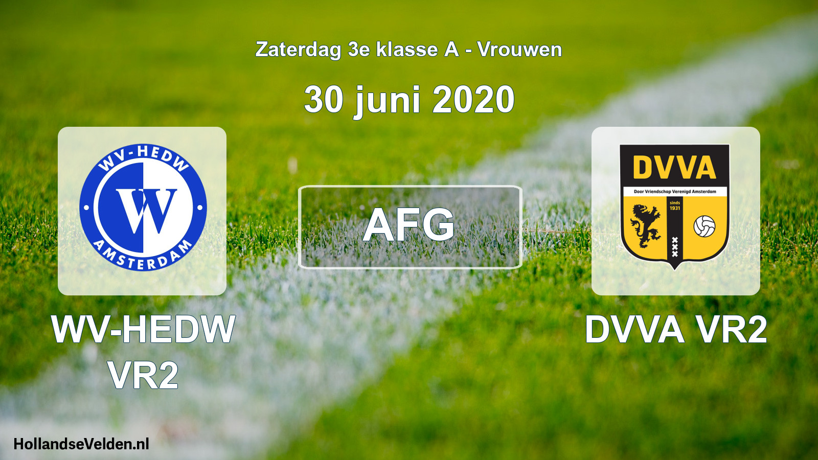 Scheduled Match: WV-HEDW VR2 - DVVA VR2 (30 June 2020)