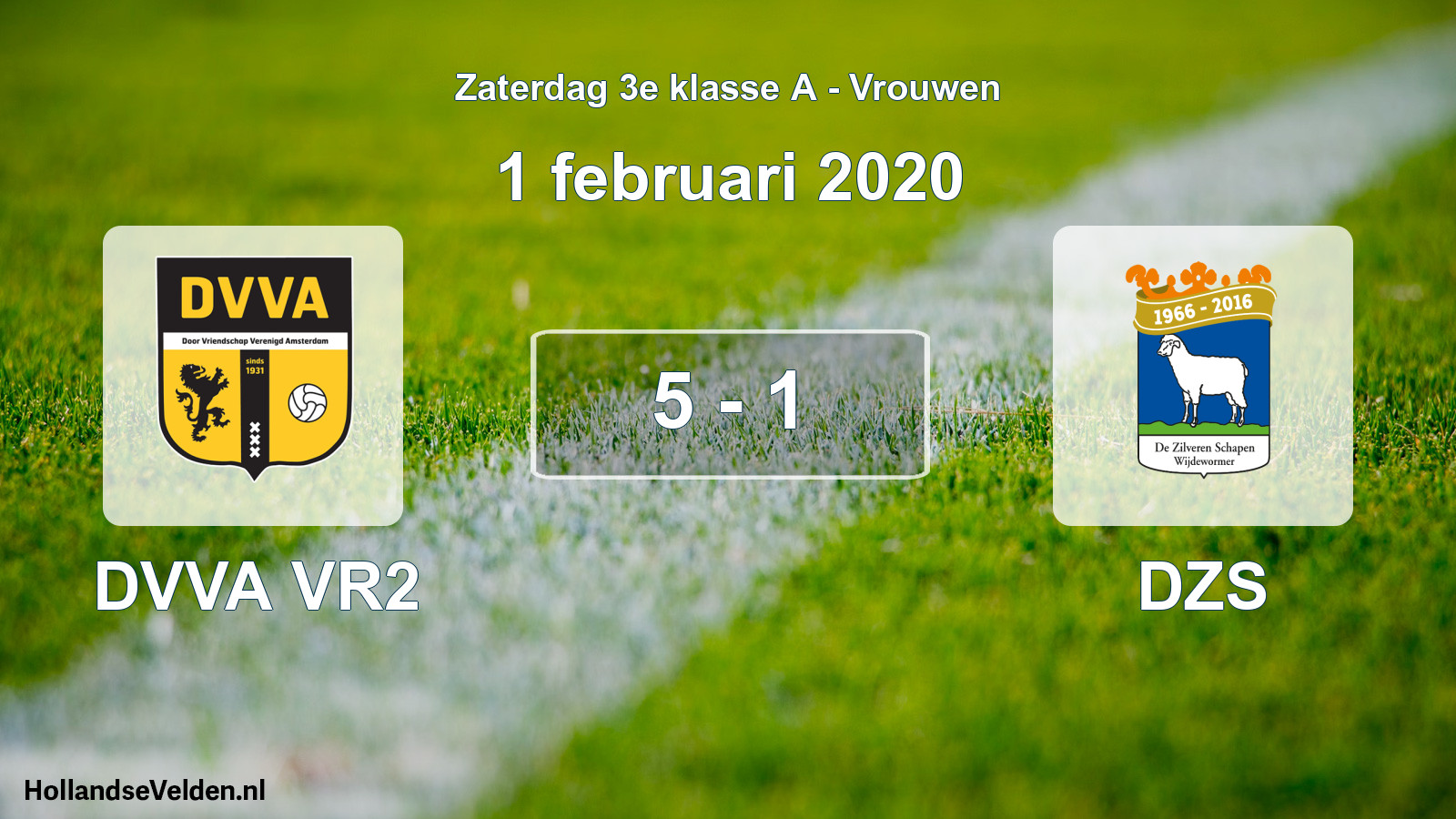 Gespeelde wedstrijd: DVVA VR2 - DZS 5 - 1 (1 februari 2020)