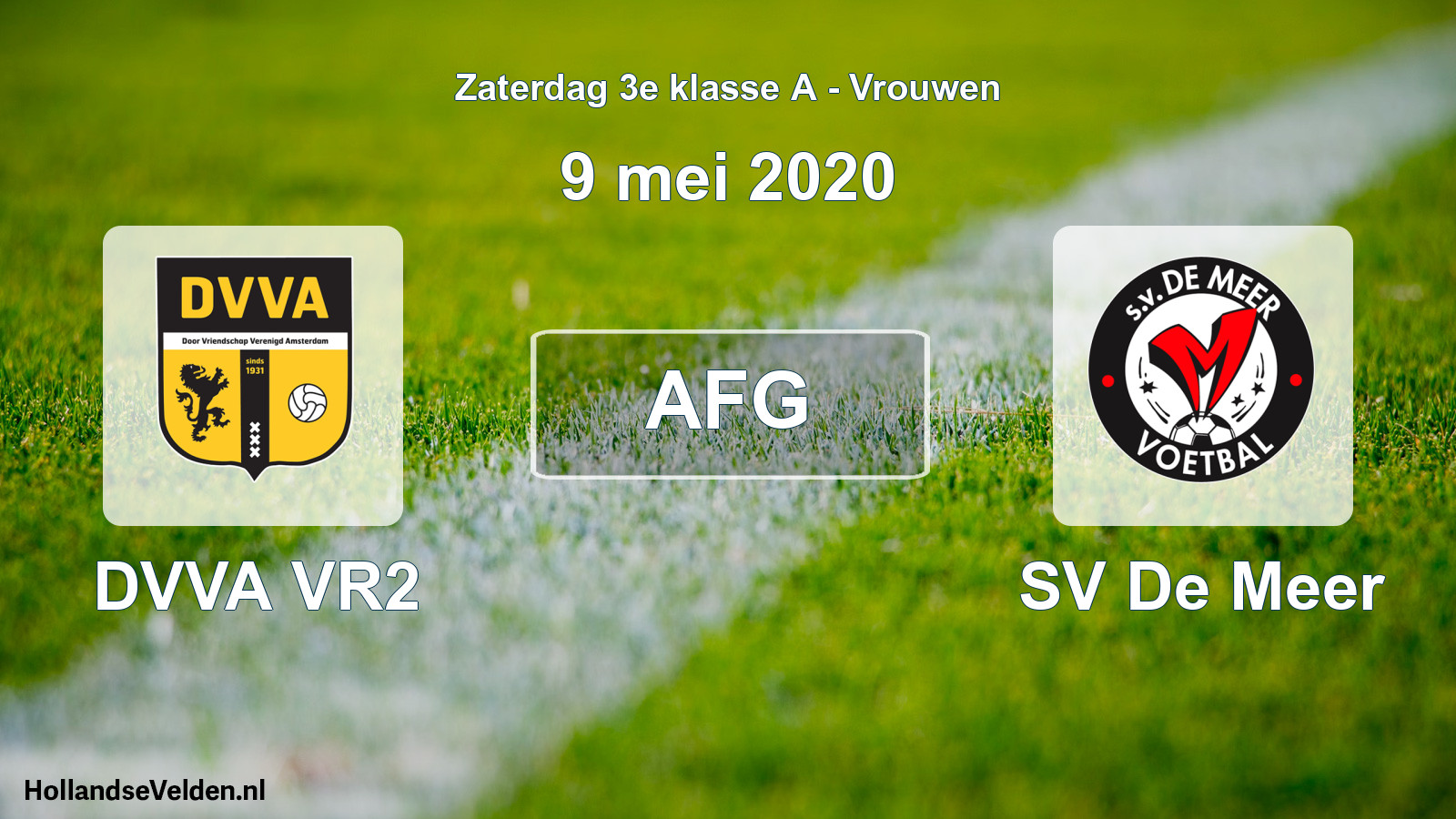 Scheduled Match: DVVA VR2 - SV De Meer (9 May 2020)
