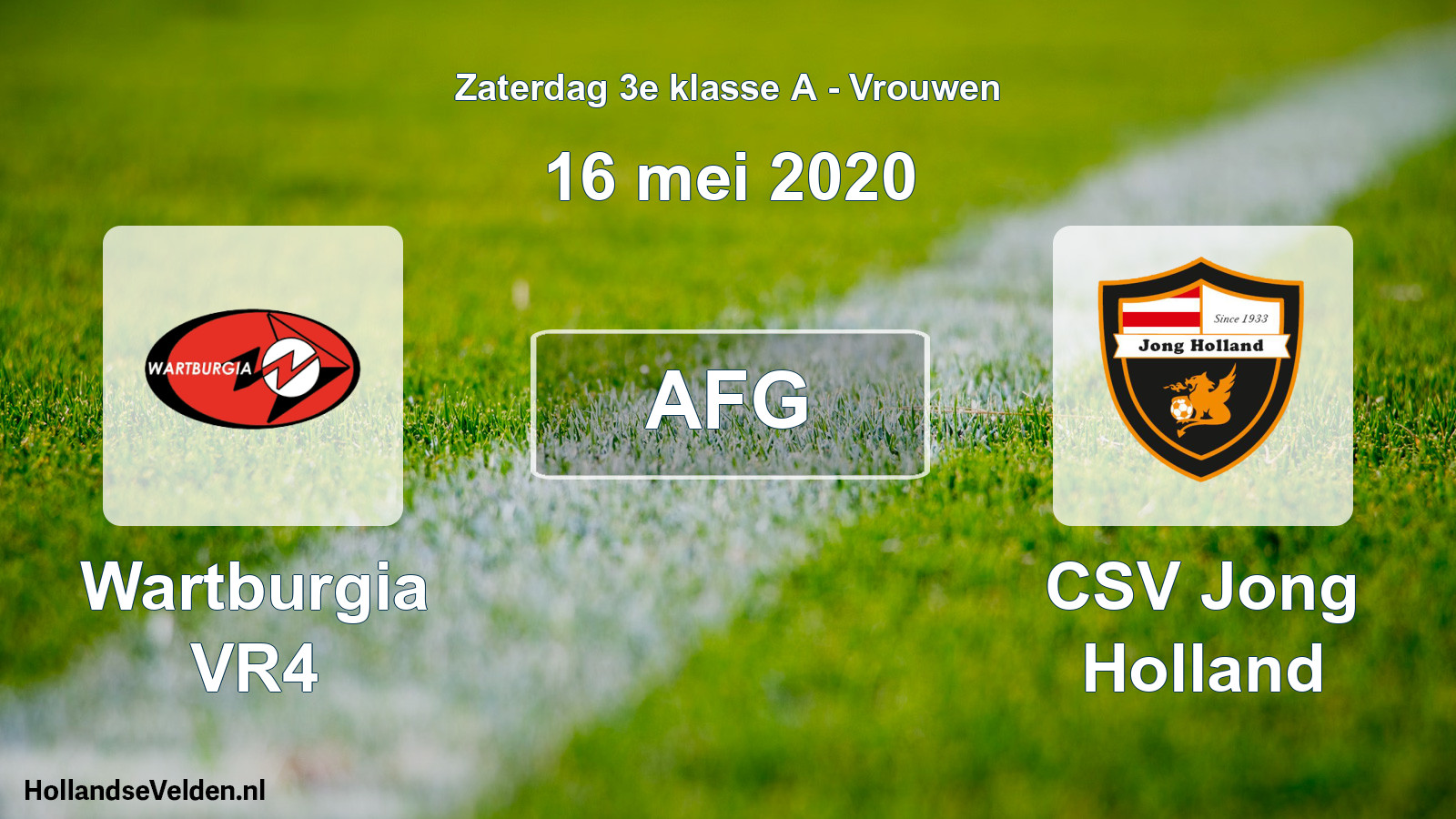 Scheduled Match: Wartburgia VR4 - CSV Jong Holland (16 May 2020)