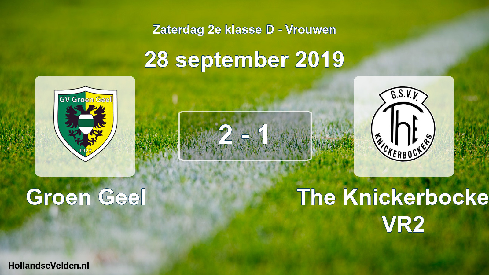 Total number of matches played: Groen Geel - The Knickerbockers VR2 2 - 1 (28 September 2019)