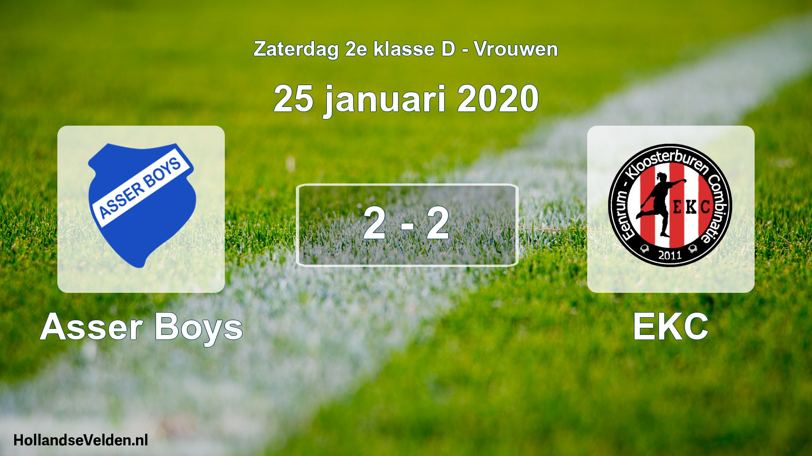 Total number of matches played: Asser Boys - EKC 2 - 2 (25 January 2020)