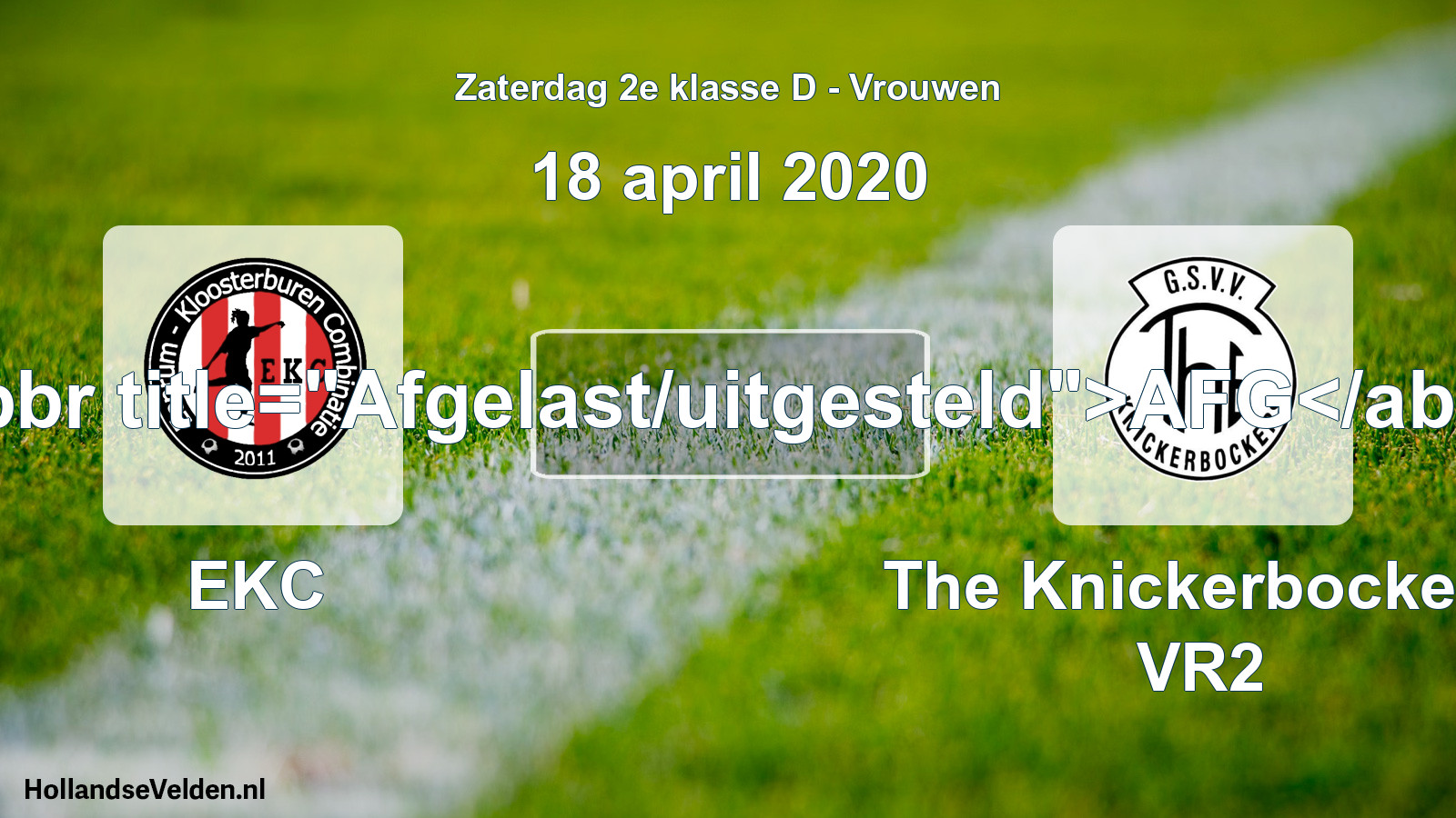 Scheduled Match: EKC - The Knickerbockers VR2 (18 April 2020)