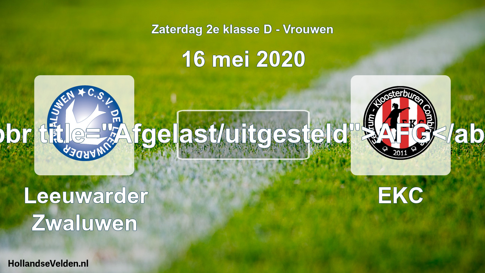 Scheduled Match: Leeuwarder Zwaluwen - EKC (16 May 2020)