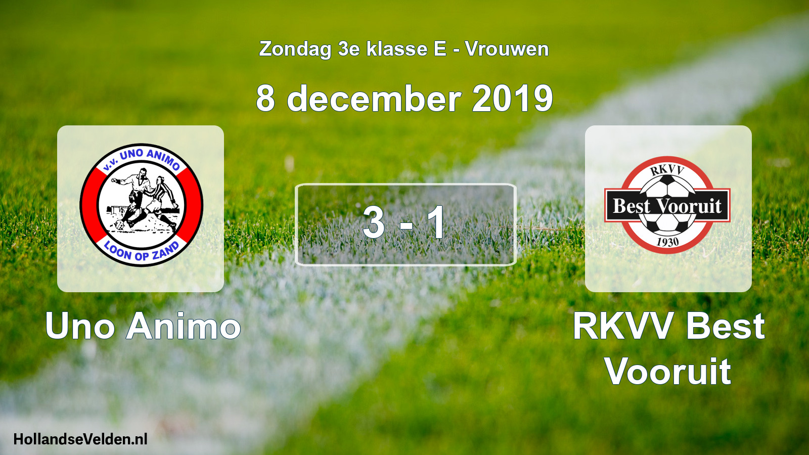 Total number of matches played: Uno Animo - RKVV Best Vooruit 3 - 1 (8 December 2019)