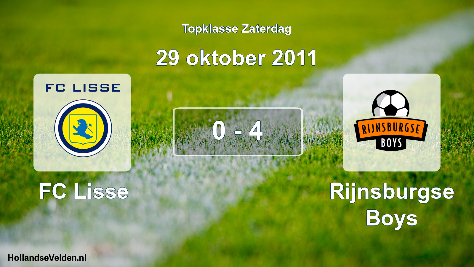 Total number of matches played: FC Lisse - Rijnsburgse Boys 0 - 4 (29 October 2011)
