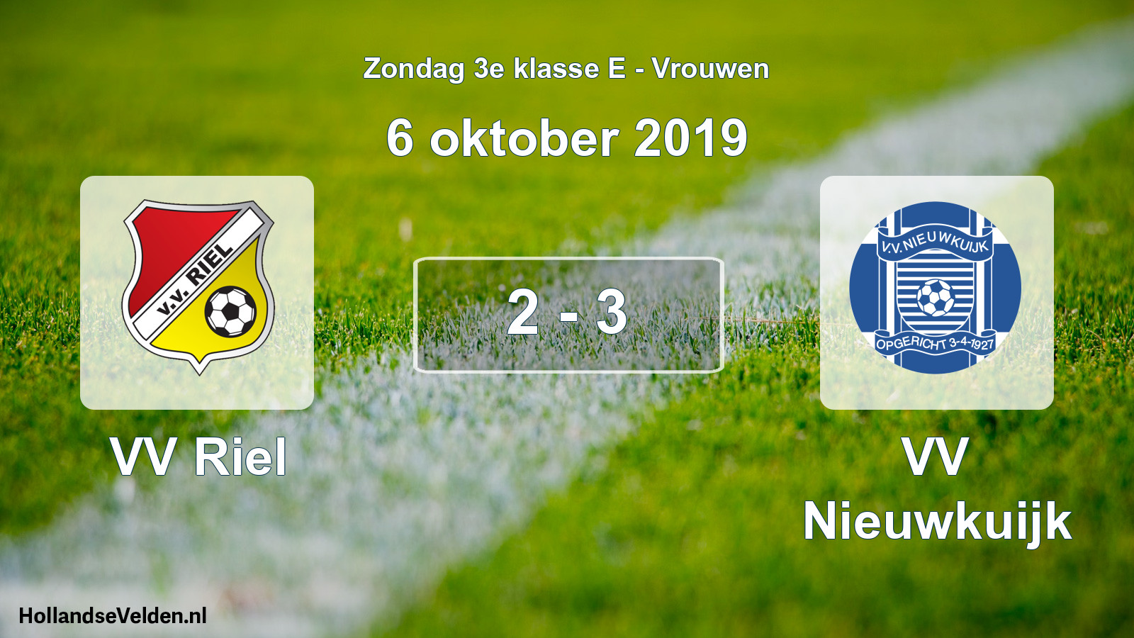 Gespeelde wedstrijd: VV Riel - VV Nieuwkuijk 2 - 3 (6 oktober 2019)