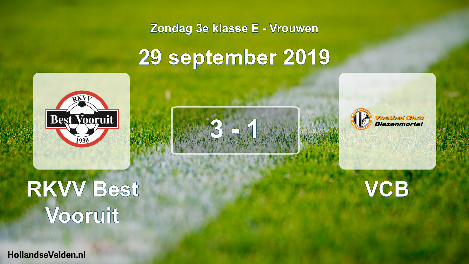 Gespeelde wedstrijd: RKVV Best Vooruit - VCB 3 - 1 (29 september 2019)