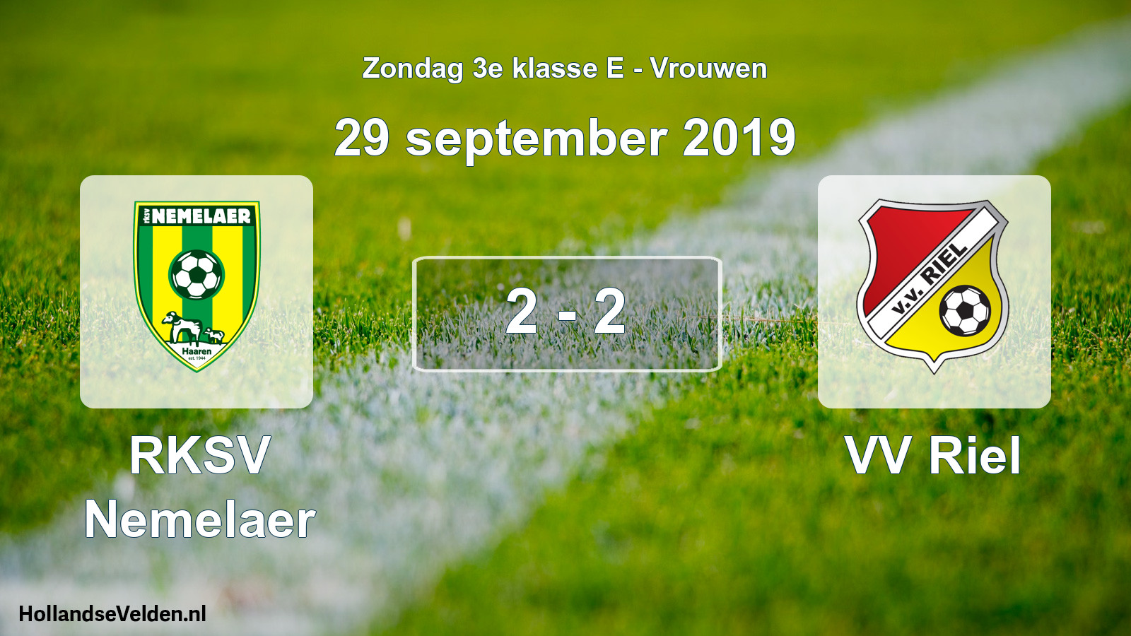Gespeelde wedstrijd: RKSV Nemelaer - VV Riel 2 - 2 (29 september 2019)