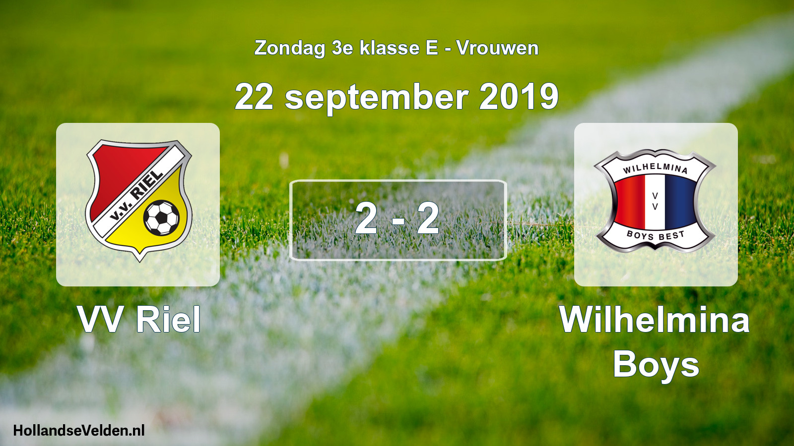 Gespeelde wedstrijd: VV Riel - Wilhelmina Boys 2 - 2 (22 september 2019)