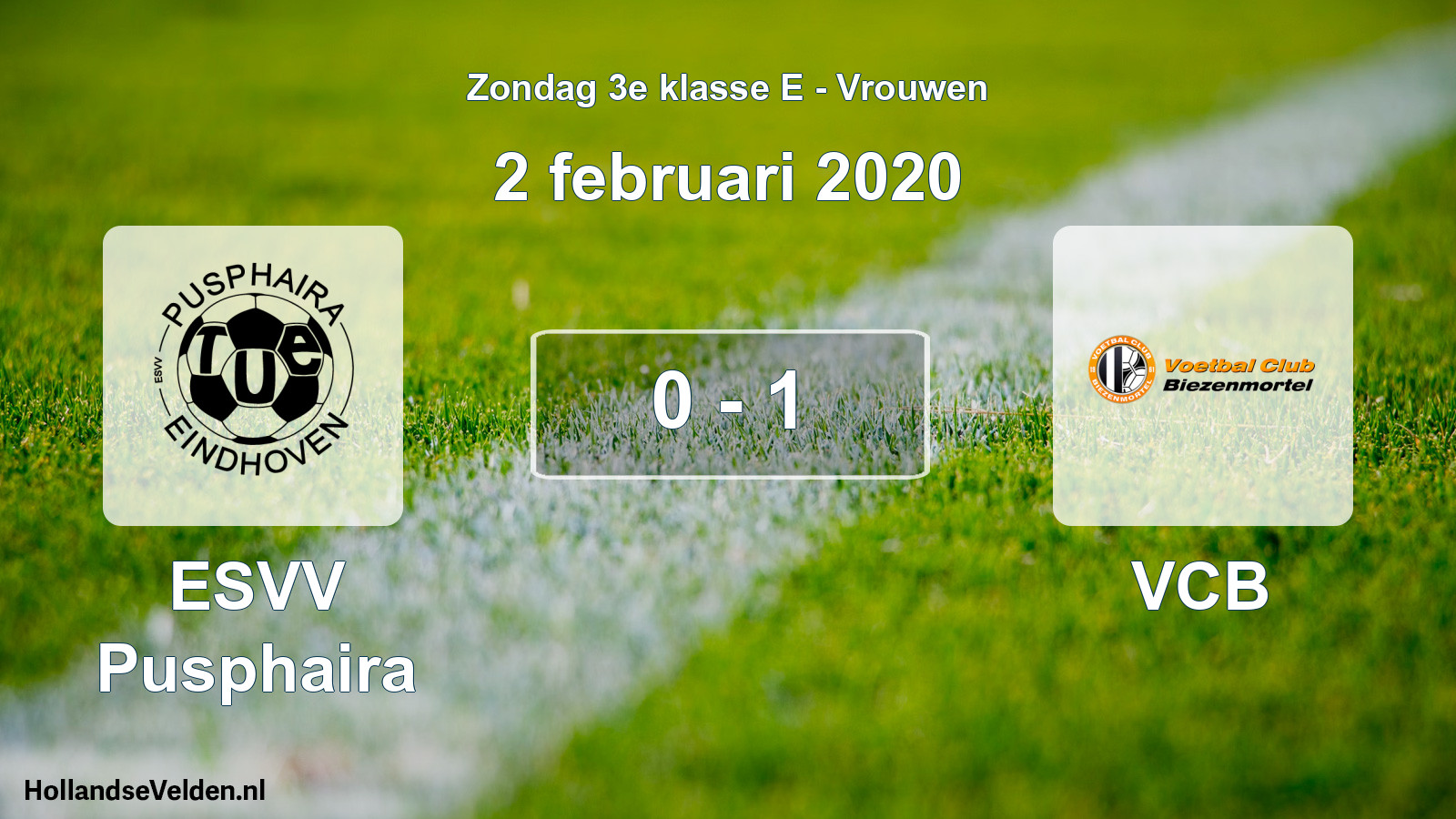 Gespeelde wedstrijd: ESVV Pusphaira - VCB 0 - 1 (2 februari 2020)