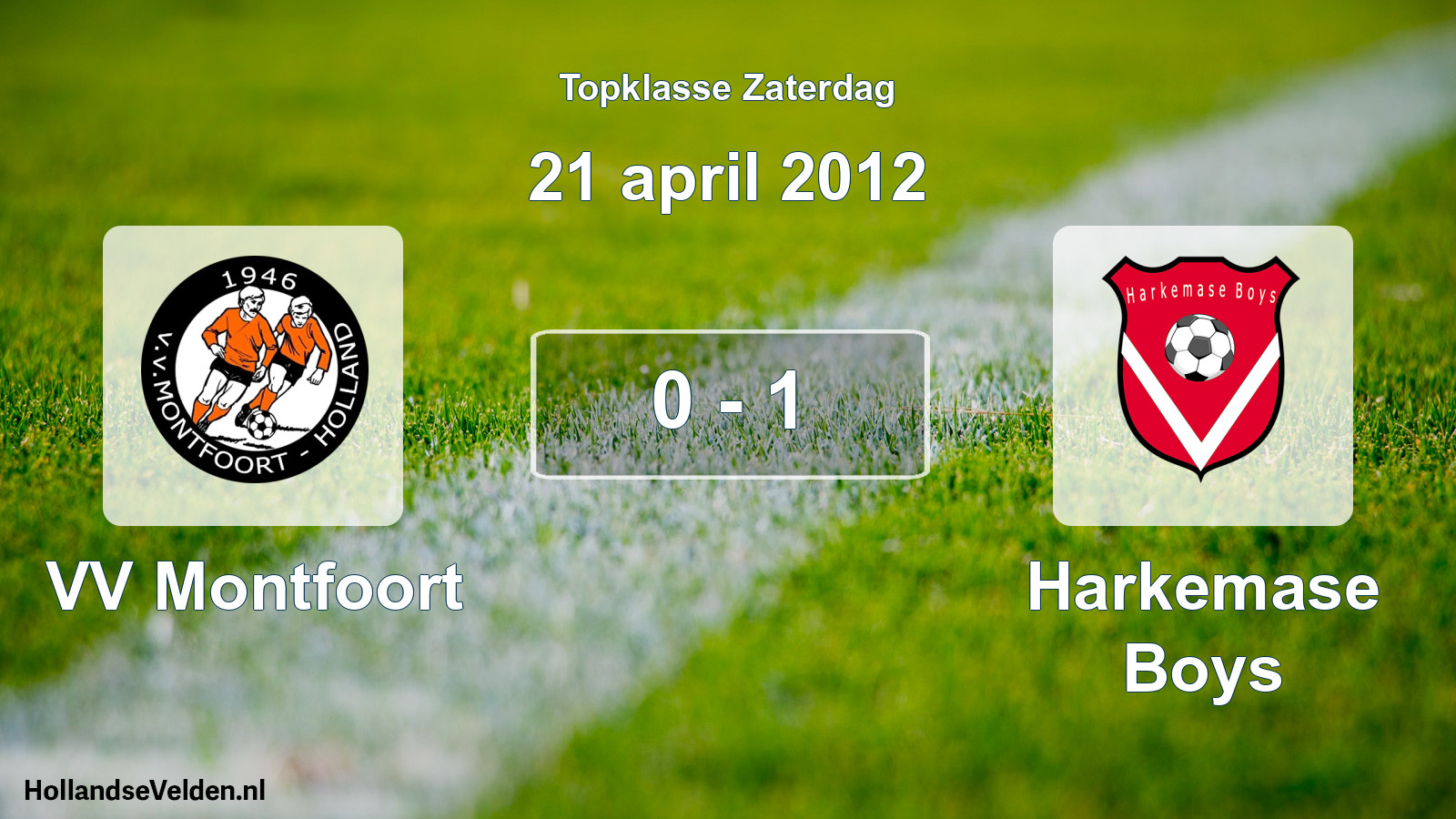 Total number of matches played: VV Montfoort - Harkemase Boys 0 - 1 (21 April 2012)