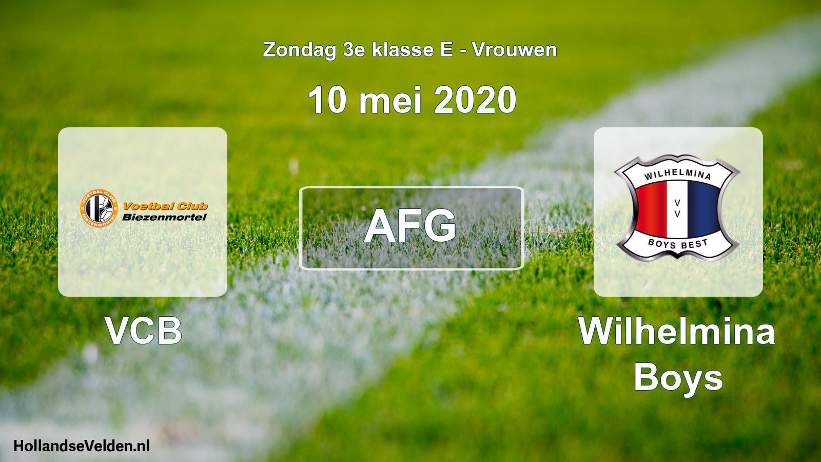 Geplande wedstrijd: VCB - Wilhelmina Boys (10 mei 2020)