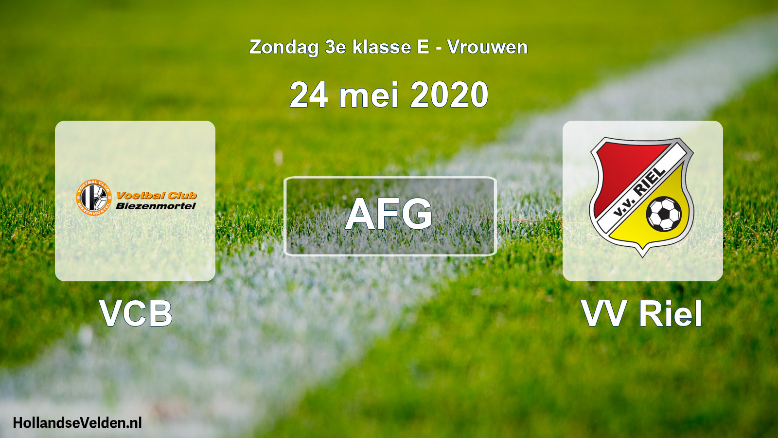 Geplande wedstrijd: VCB - VV Riel (24 mei 2020)