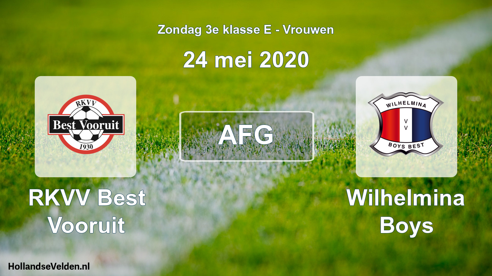 Scheduled Match: RKVV Best Vooruit - Wilhelmina Boys (24 May 2020)