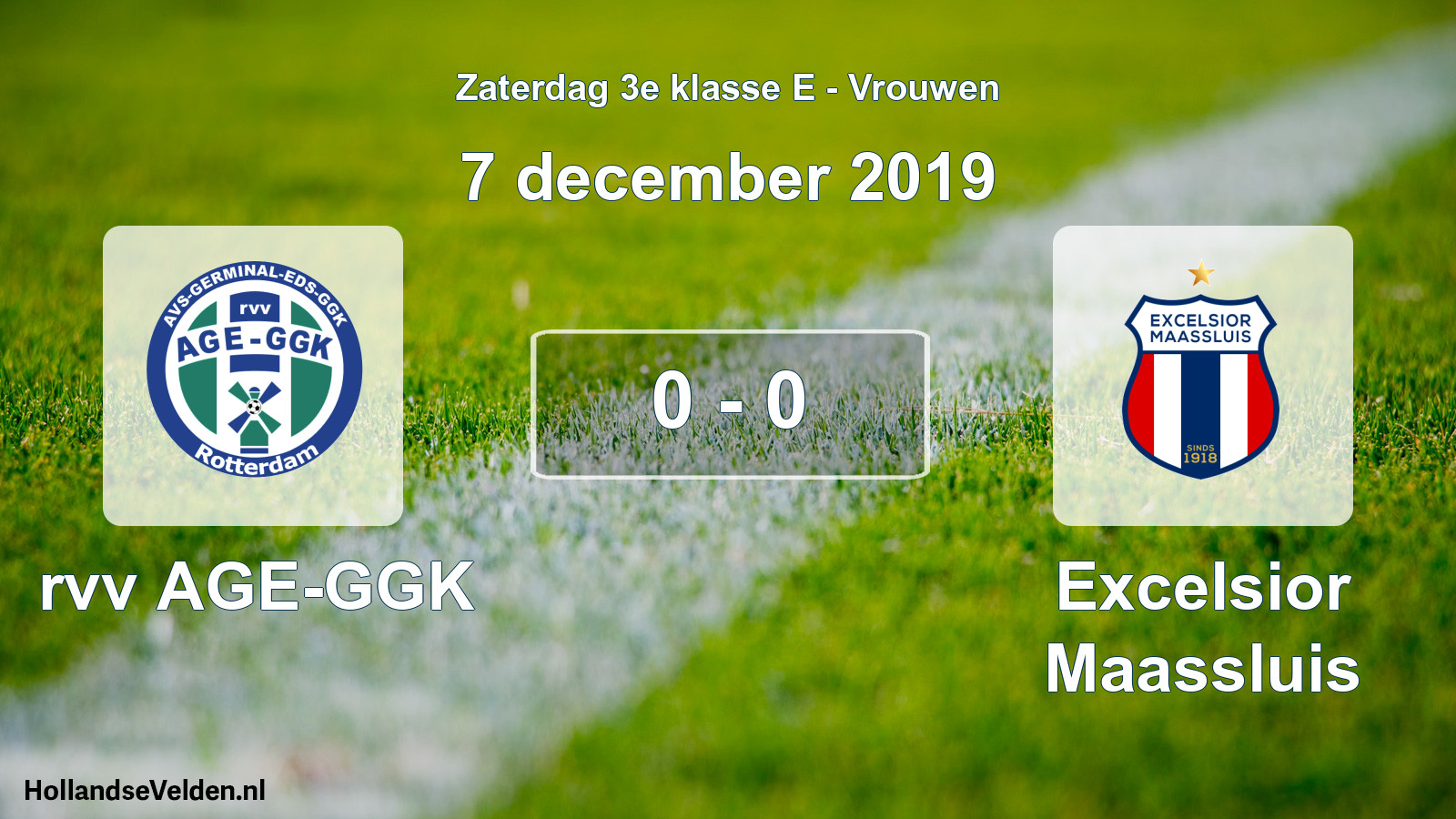Total number of matches played: rvv AGE-GGK - Excelsior Maassluis 0 - 0 (7 December 2019)