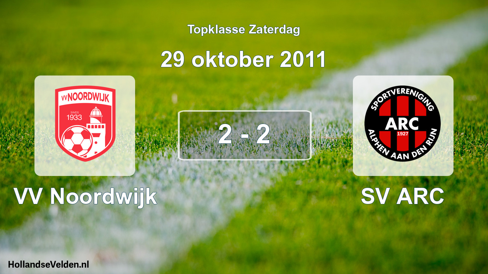 Total number of matches played: VV Noordwijk - SV ARC 2 - 2 (29 October 2011)