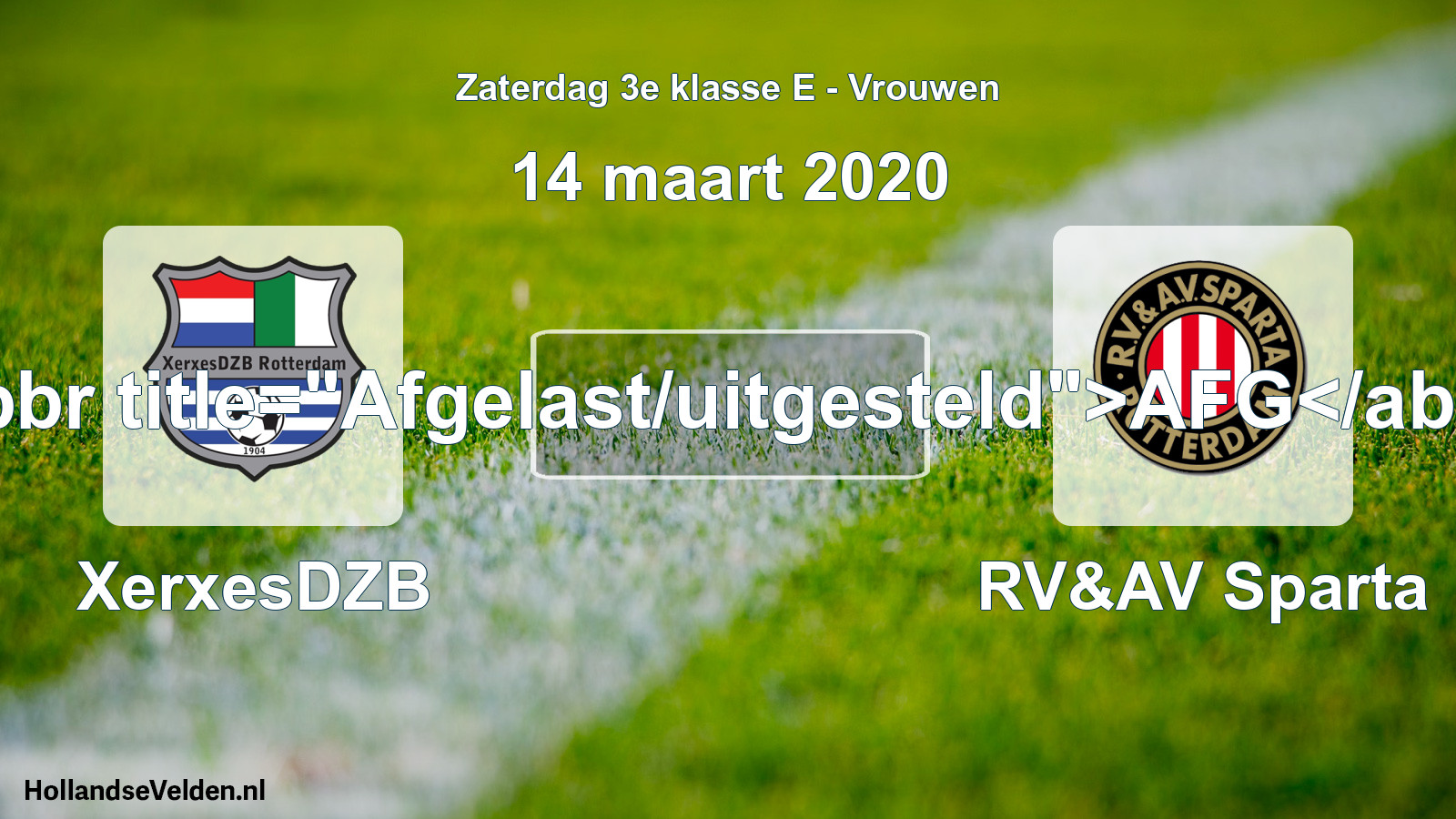 Scheduled Match: XerxesDZB - RV&AV Sparta (14 March 2020)