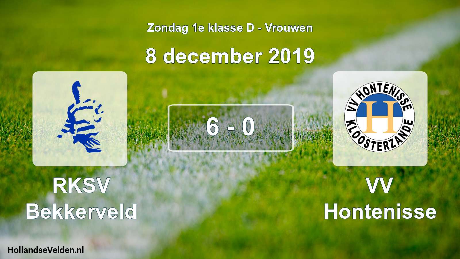 Gespeelde wedstrijd: RKSV Bekkerveld - VV Hontenisse 6 - 0 (8 december 2019)
