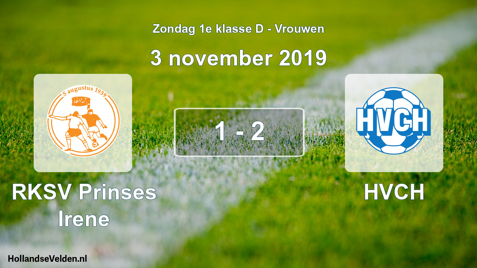 Gespeelde wedstrijd: RKSV Prinses Irene - HVCH 1 - 2 (3 november 2019)