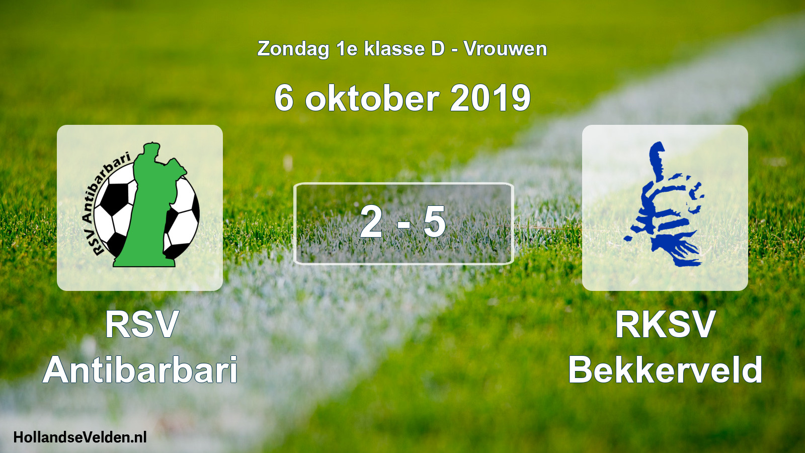Gespeelde wedstrijd: RSV Antibarbari - RKSV Bekkerveld 2 - 5 (6 oktober 2019)