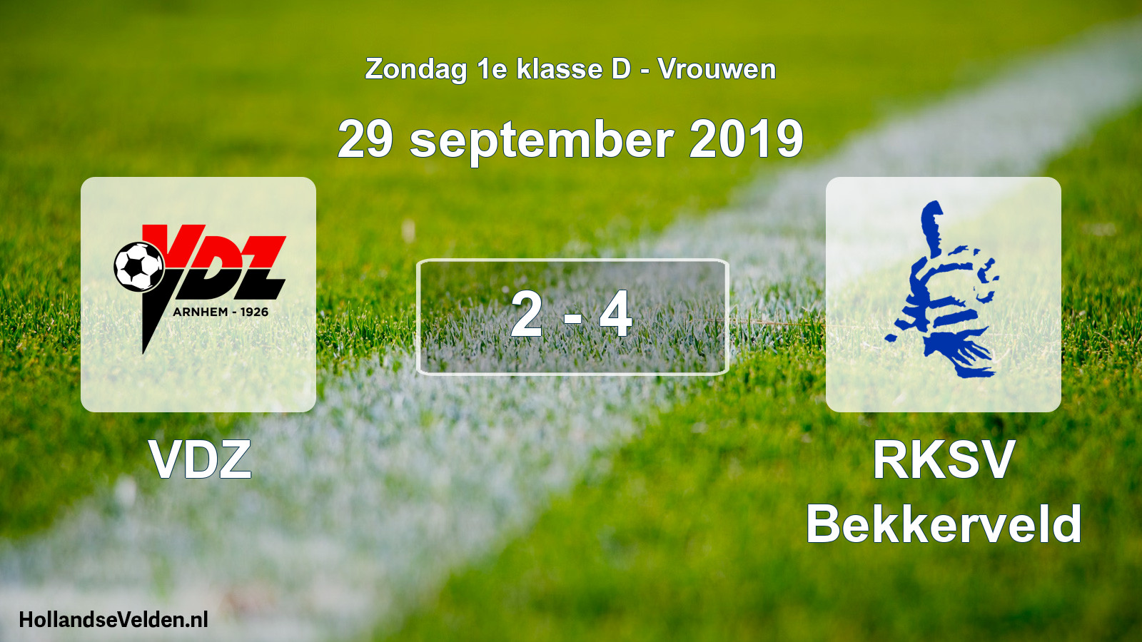 Total number of matches played: VDZ - RKSV Bekkerveld 2 - 4 (29 September 2019)