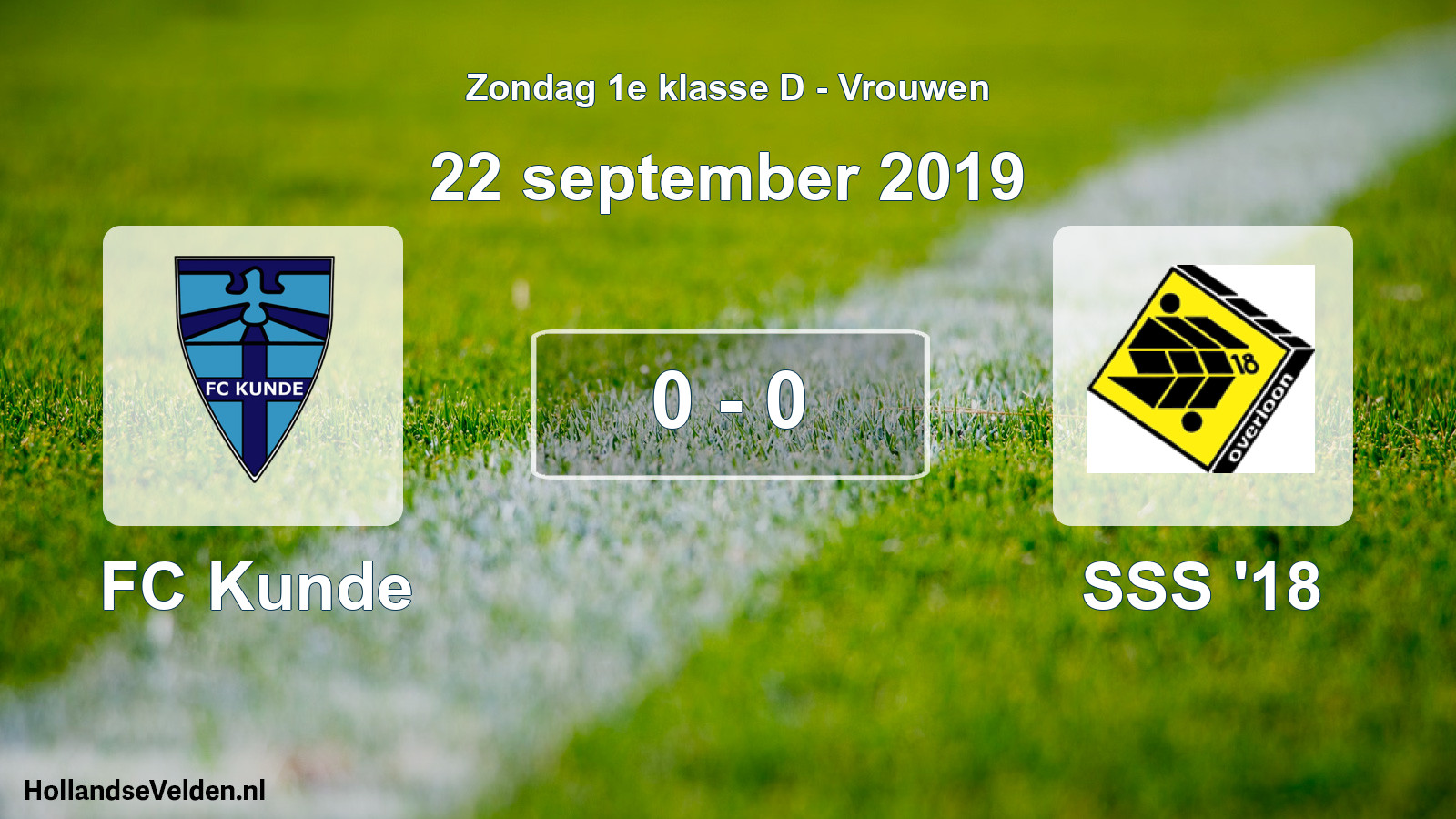 Gespeelde wedstrijd: FC Kunde - SSS '18 0 - 0 (22 september 2019)