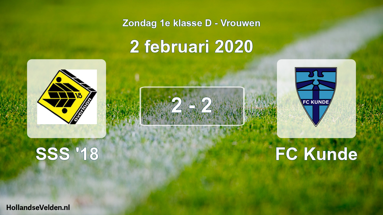 Gespeelde wedstrijd: SSS '18 - FC Kunde 2 - 2 (2 februari 2020)