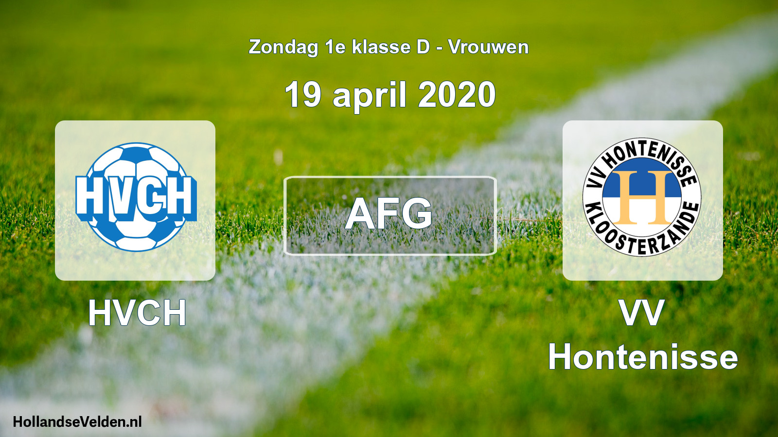 Geplande wedstrijd: HVCH - VV Hontenisse (19 april 2020)