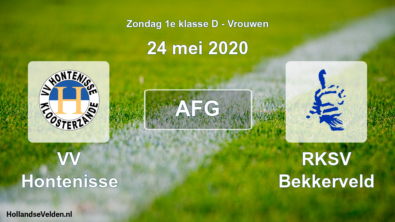 Geplande wedstrijd: VV Hontenisse - RKSV Bekkerveld (24 mei 2020)