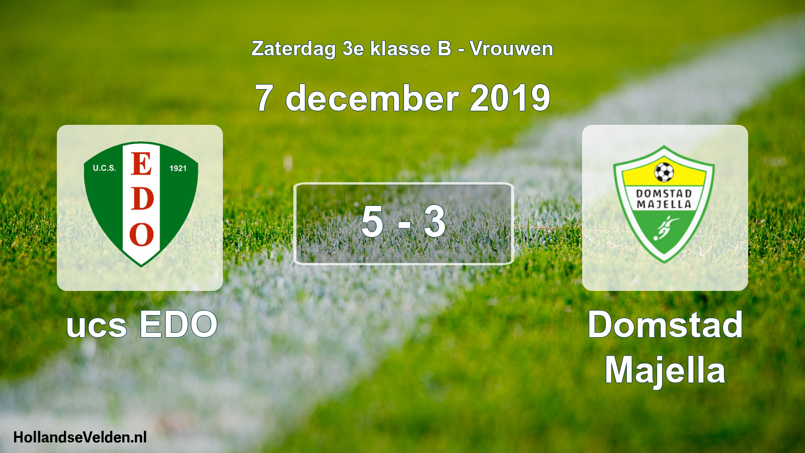 Gespeelde wedstrijd: ucs EDO - Domstad Majella 5 - 3 (7 december 2019)