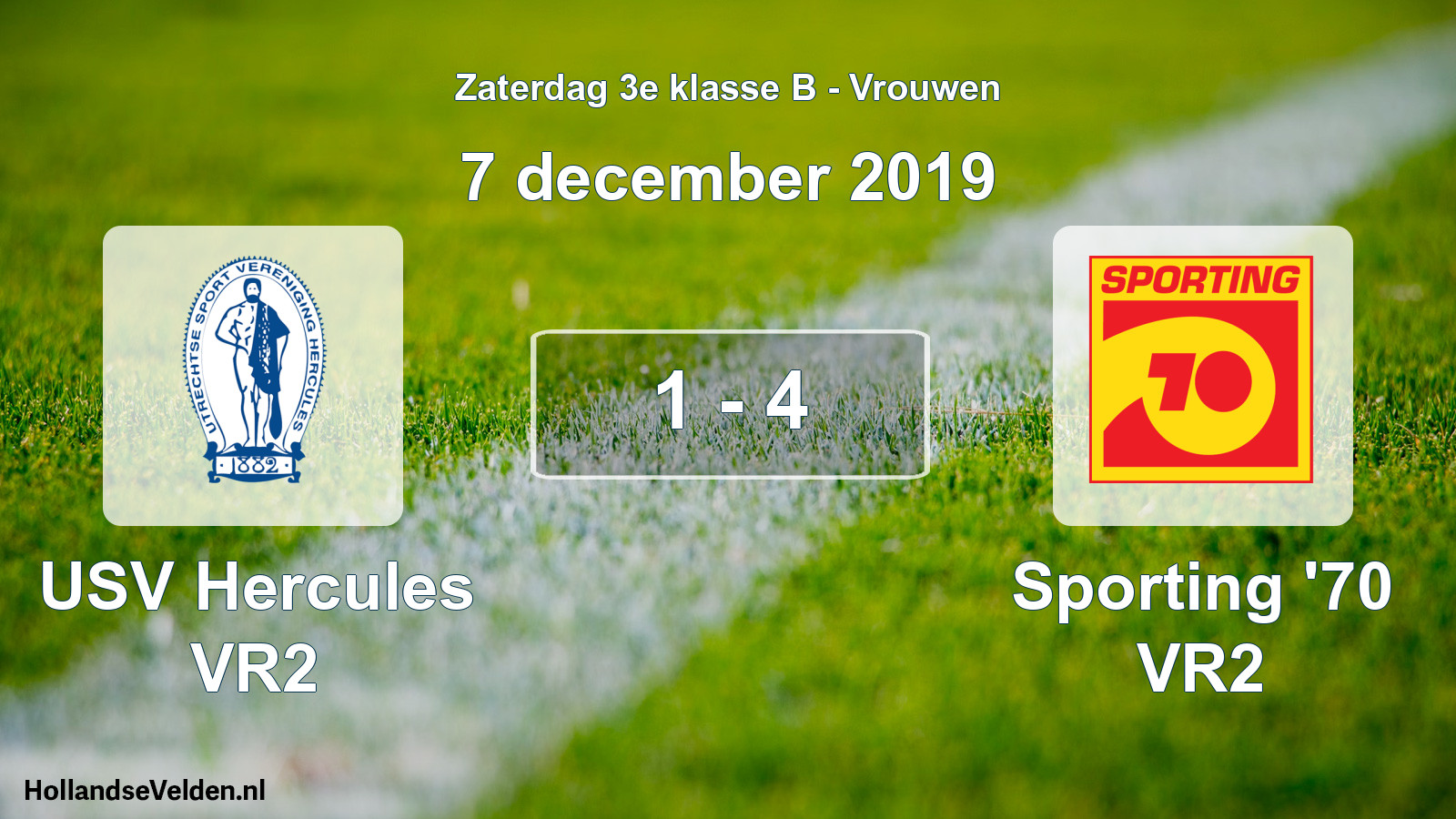 Gespeelde wedstrijd: USV Hercules VR2 - Sporting '70 VR2 1 - 4 (7 december 2019)