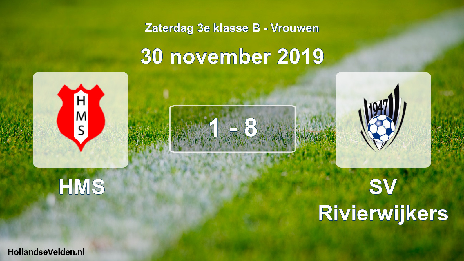 Gespeelde wedstrijd: HMS - SV Rivierwijkers 1 - 8 (30 november 2019)
