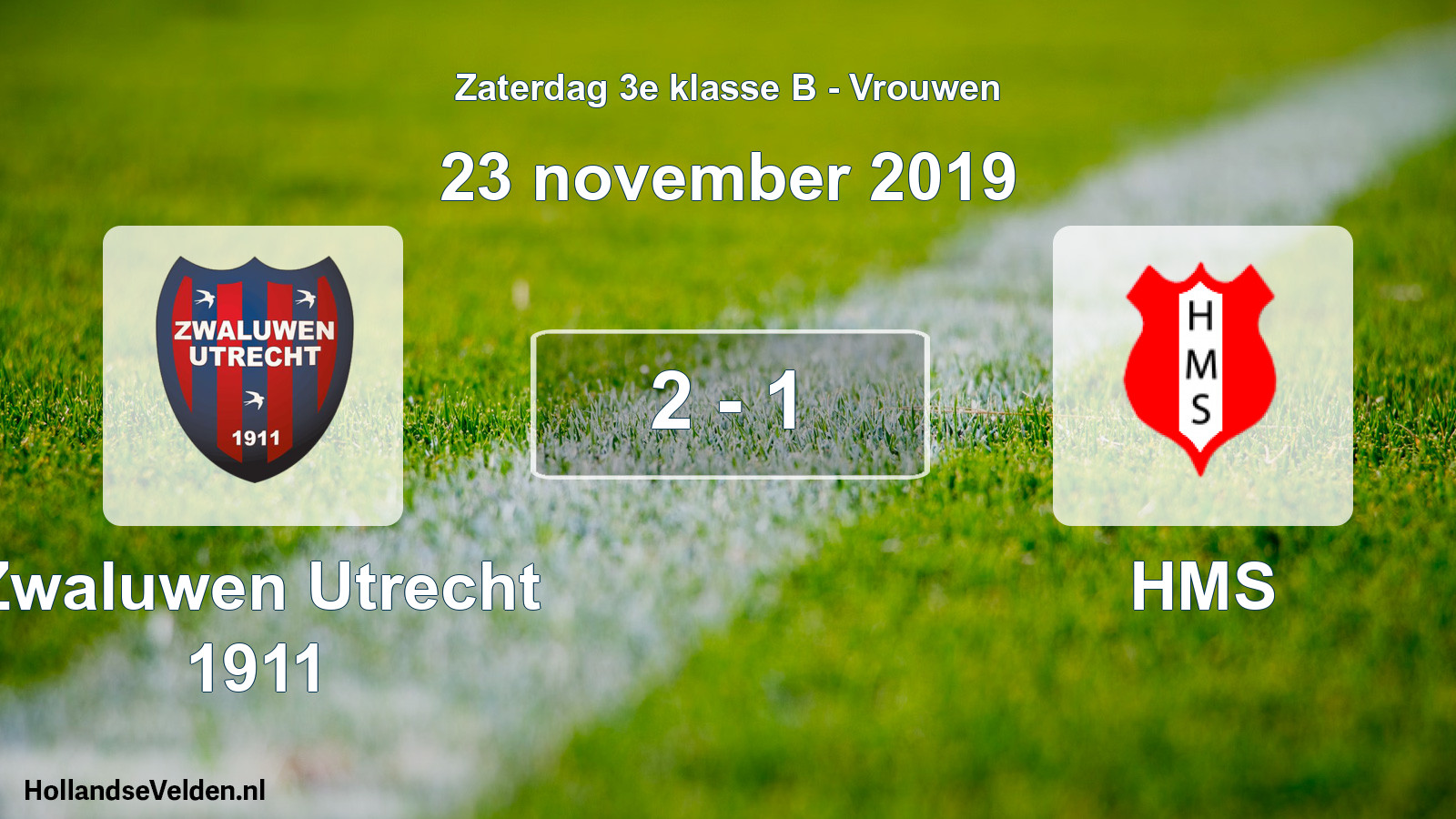 Gespeelde wedstrijd: Zwaluwen Utrecht 1911 - HMS 2 - 1 (23 november 2019)