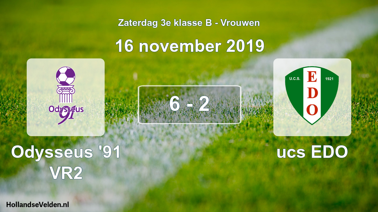 Gespeelde wedstrijd: Odysseus '91 VR2 - ucs EDO 6 - 2 (16 november 2019)