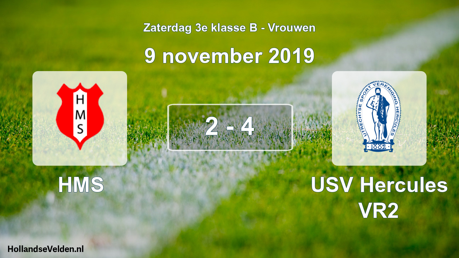 Gespeelde wedstrijd: HMS - USV Hercules VR2 2 - 4 (9 november 2019)