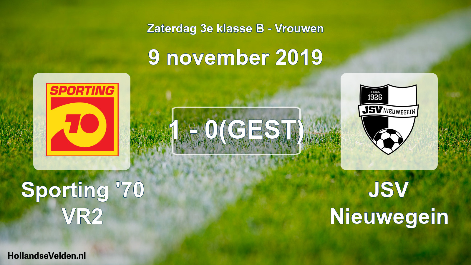 Gestaakte wedstrijd: Sporting '70 VR2 - JSV Nieuwegein (9 november 2019)