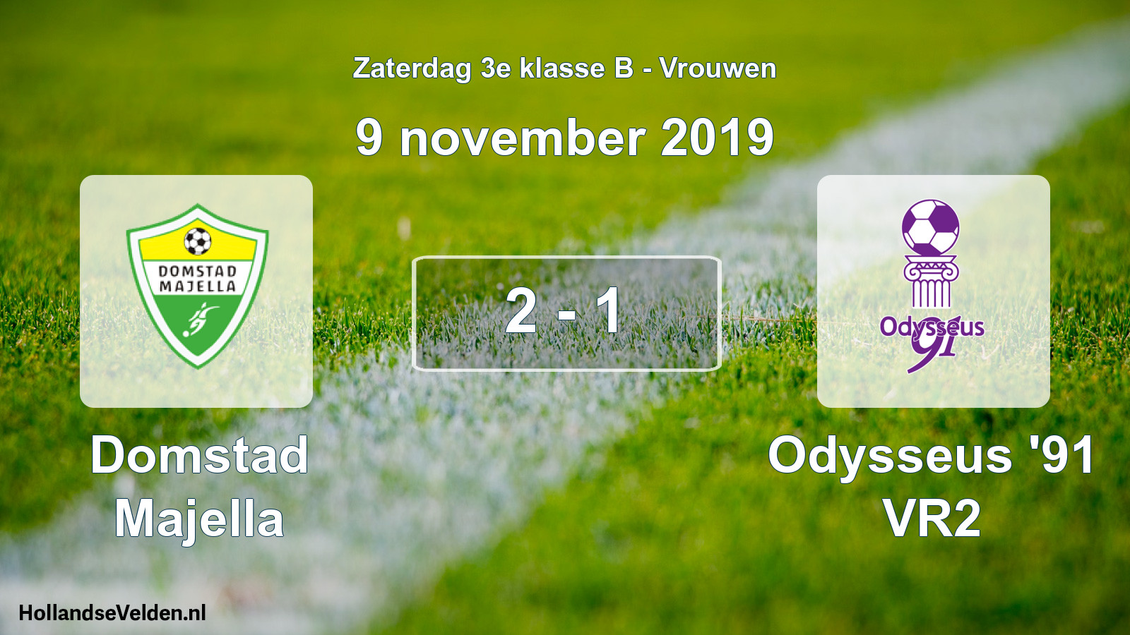 Gespeelde wedstrijd: Domstad Majella - Odysseus '91 VR2 2 - 1 (9 november 2019)