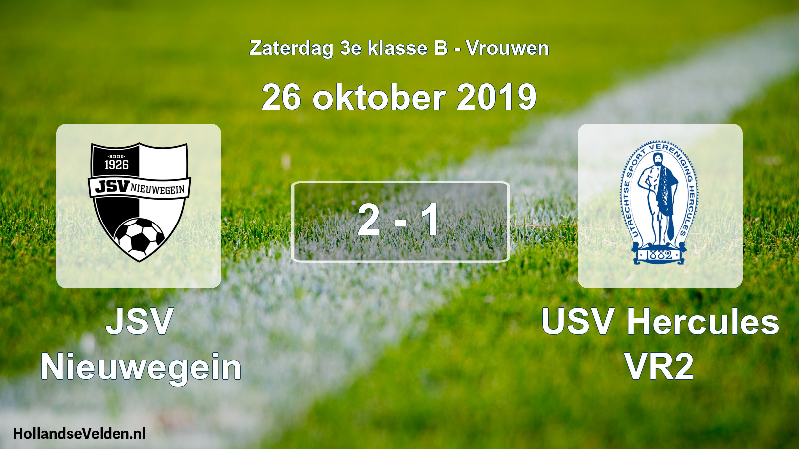 Gespeelde wedstrijd: JSV Nieuwegein - USV Hercules VR2 2 - 1 (26 oktober 2019)