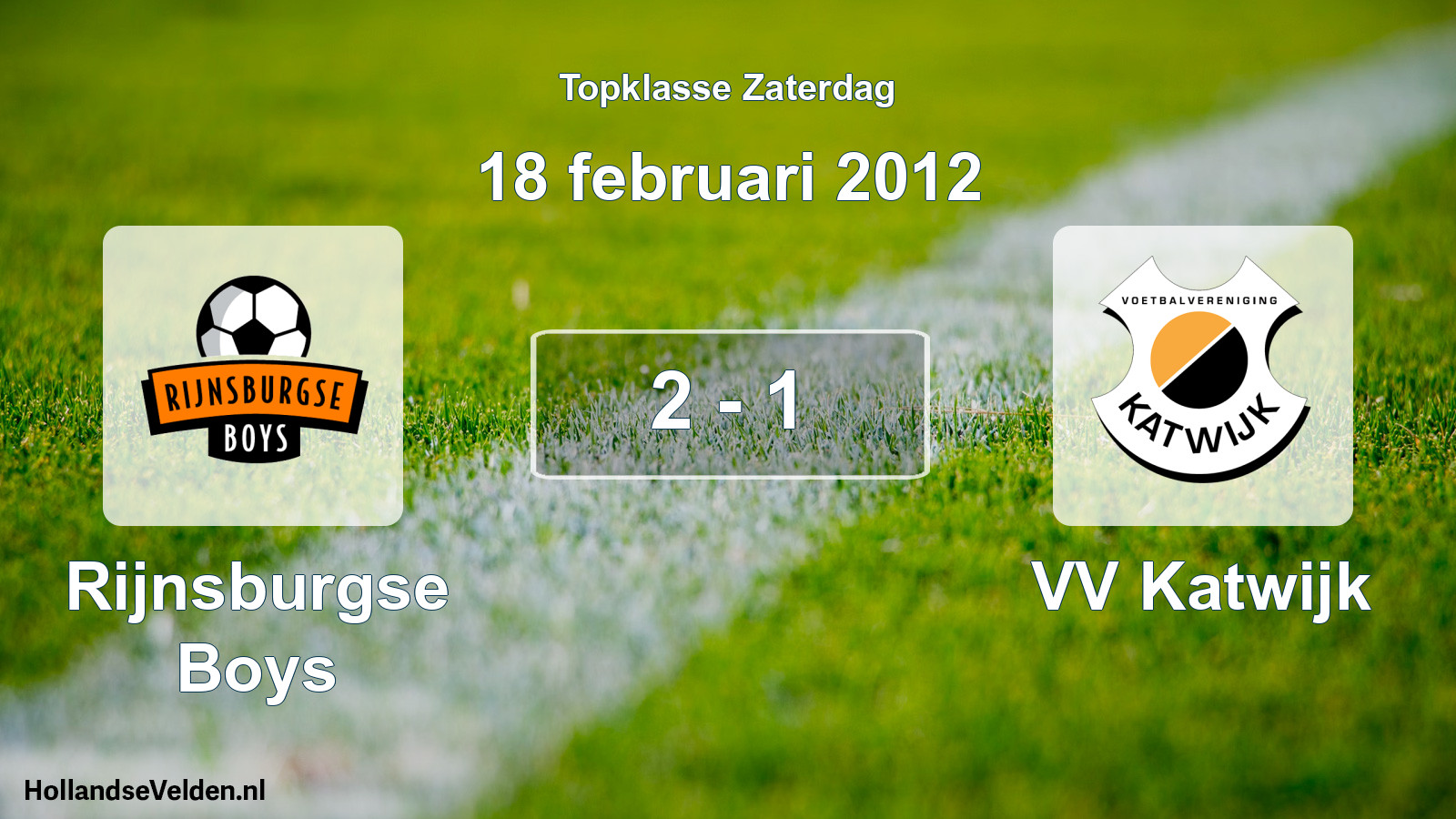 Total number of matches played: Rijnsburgse Boys - VV Katwijk 2 - 1 (18 February 2012)