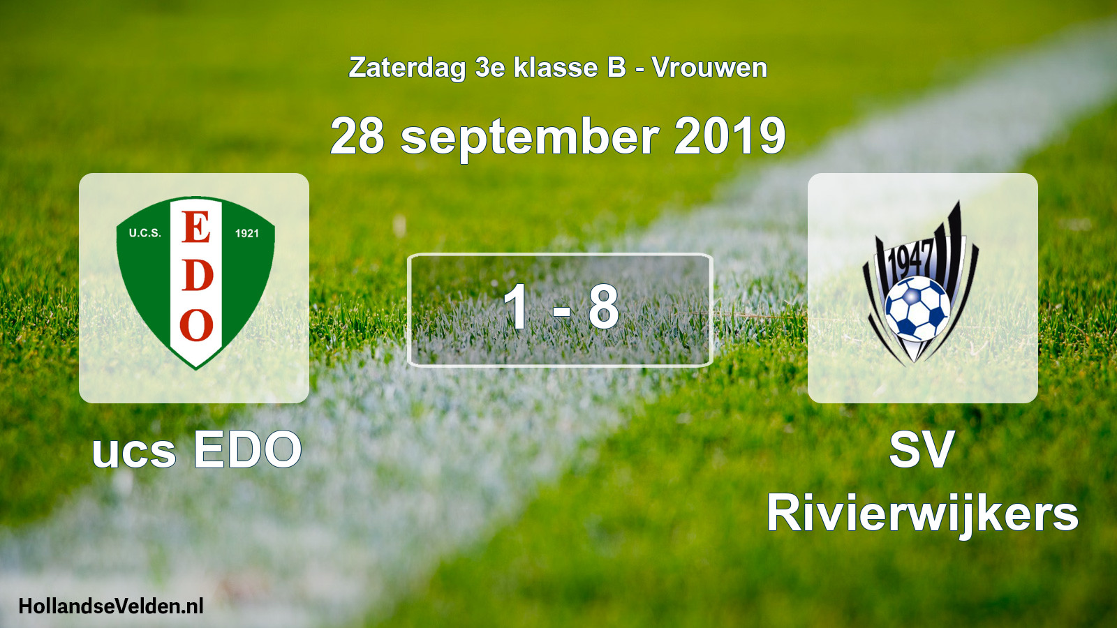 Gespeelde wedstrijd: ucs EDO - SV Rivierwijkers 1 - 8 (28 september 2019)
