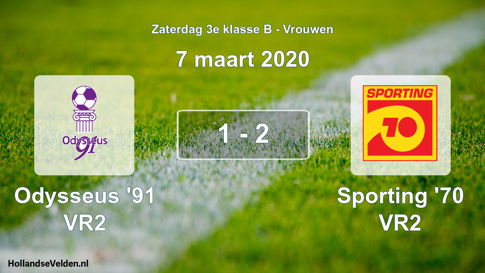 Gespeelde wedstrijd: Odysseus '91 VR2 - Sporting '70 VR2 1 - 2 (7 maart 2020)