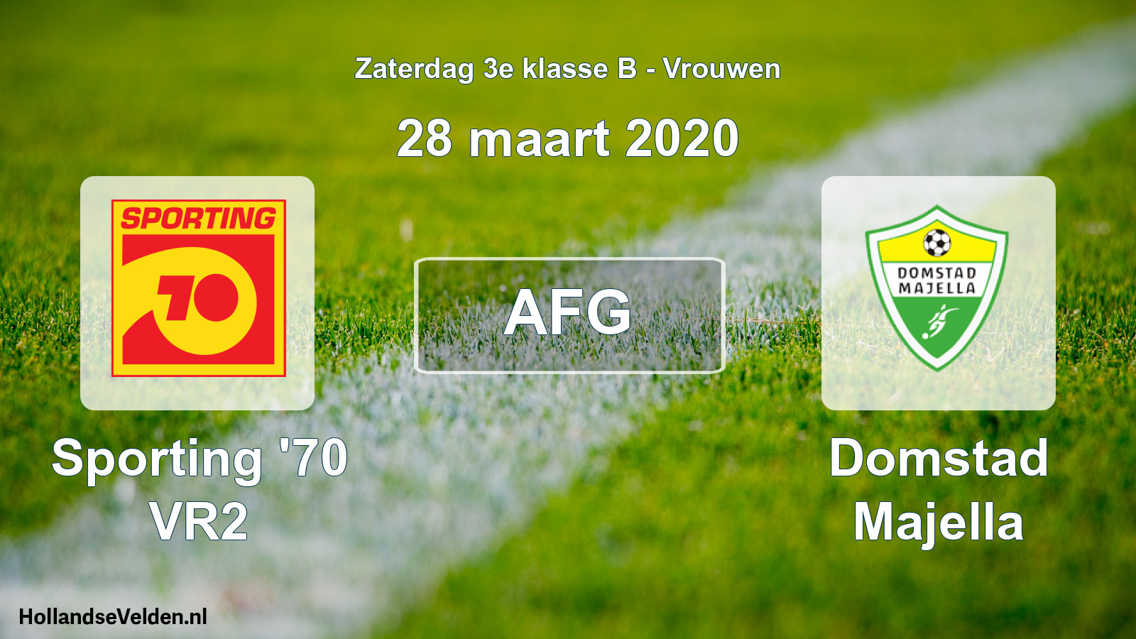Geplande wedstrijd: Sporting '70 VR2 - Domstad Majella (28 maart 2020)