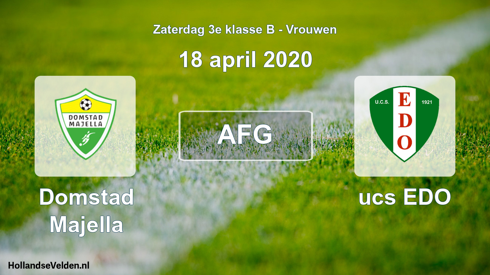 Geplande wedstrijd: Domstad Majella - ucs EDO (18 april 2020)